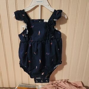 Carter's Navy Blue Rocket Print One Piece